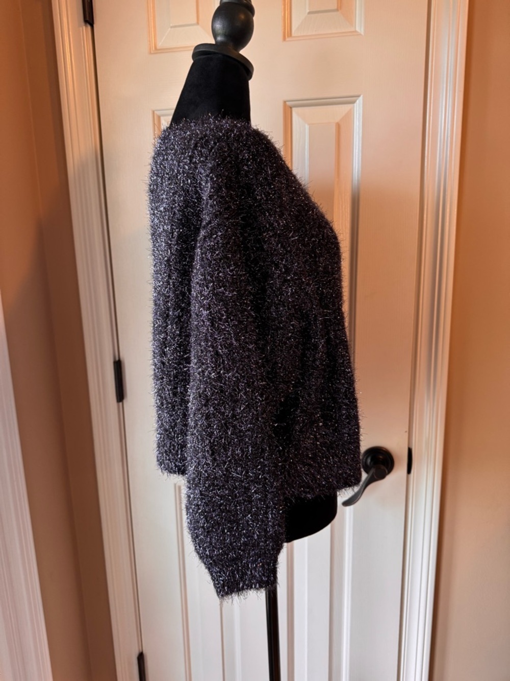 Anthropologie Boat Neck Tinsel Cardigan Sweater - Navy - sz Medium - NWT - Picture 8 of 16